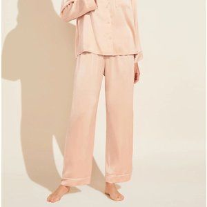 Eberjey Inez Washable Silk Long PJ Pants in Rose Cloud/Champagne